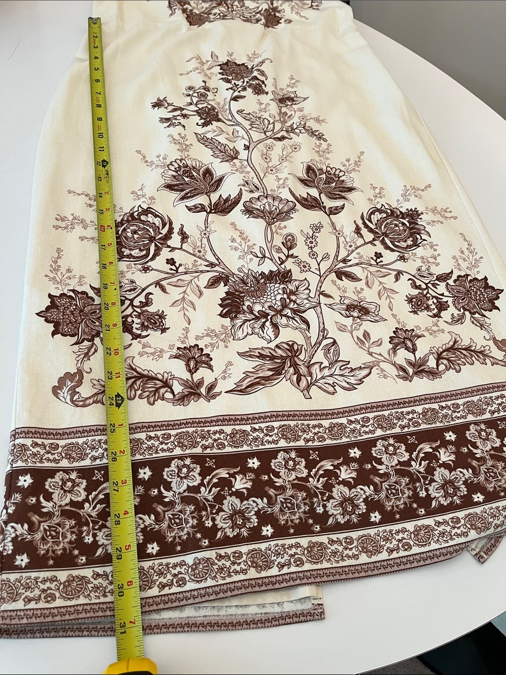 Christian Lacroix Linen Dress, size L, cream and brown floral - Picture 12 of 14